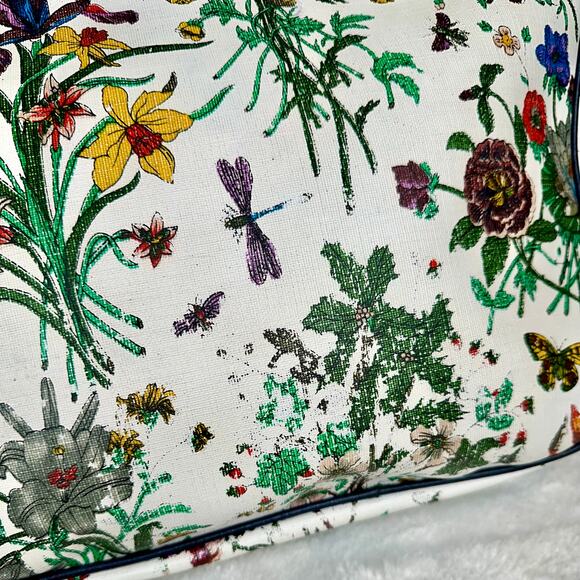 Gucci Flora GG Vintage Large Shoulder Bag Good USED with scarf RARE - Picture 7 of 16